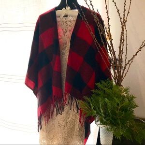 Buffalo plaid shrug